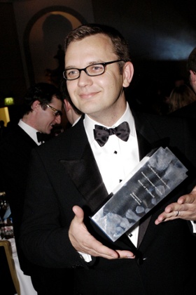 Andy Coulson with newspaper of the year award