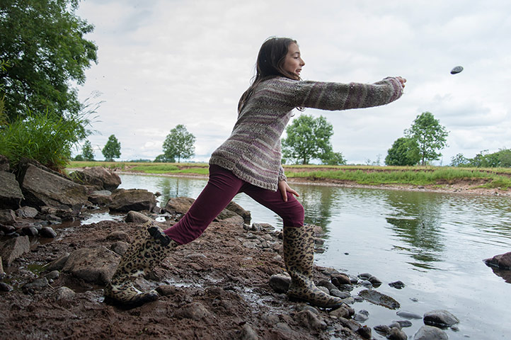 National Trust Loulli: National Trust: Sophia Loulli practices skimming stones