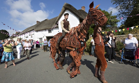 Joey, the puppet star of the stage version of War Horse, visits Iddesleigh