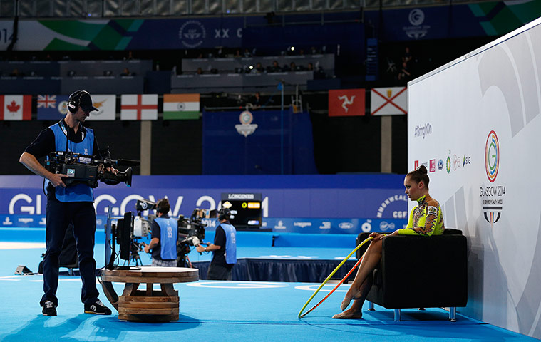 tom jenkins day 2: Jaelle Cohen of Australia waits on the sofa for her score