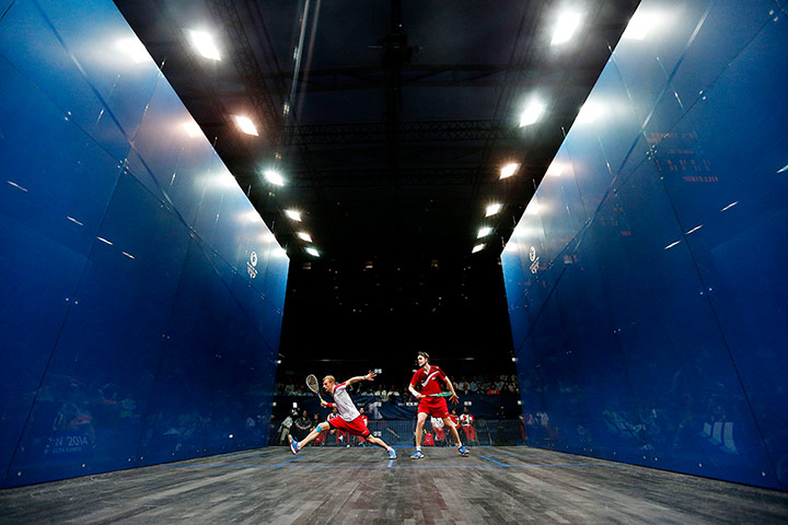 Squash TJ: Nick Matthew of England against James Willstrop of England