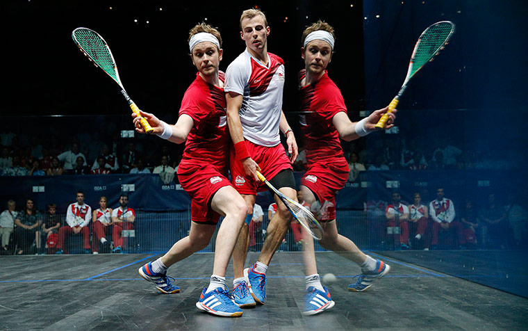 Squash TJ: Nick Matthew of England in between James Willstrop of England