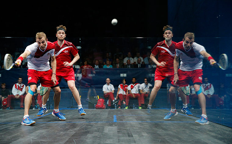 Squash TJ: Nick Matthew of England against James Willstrop of England