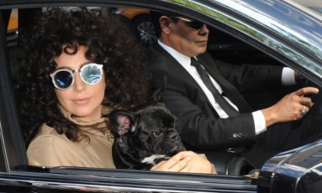 Singer Lady Gaga is seen heading to a recording studio on July 28, 2014 in New York City.  (Photo by Raymond Hall/GC Images)