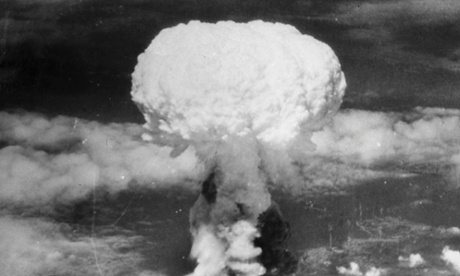 A mushroom cloud rises more than 60,000 feet into the air over Nagasaki, Japan on August 9, 1945.