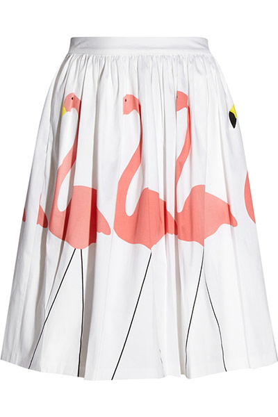 Skirt gallery: Flamingo print midi skirt