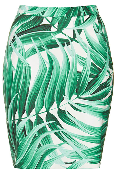 Skirt gallery: Tropical leaf print pencil skirt