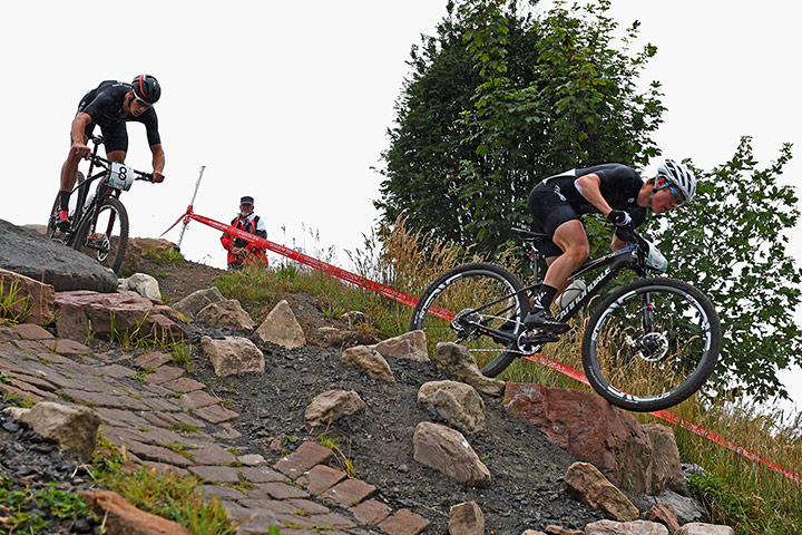 Engeri: Anton Cooper and Samuel Gaze of New Zealand compete 