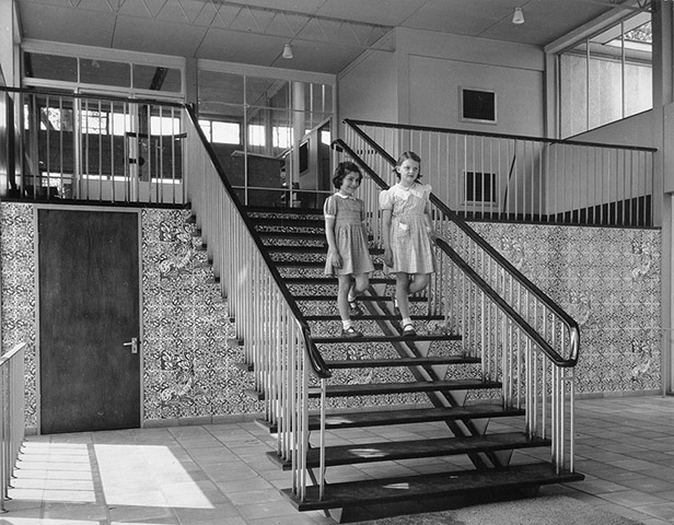 Peggy Angus: Peggy Angus staircase, foyer of South Hill Primary School, Hemel Hempstead,