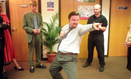 Ricky Gervais’s monstrous creation David Brent shows off his dance moves in The Office. 