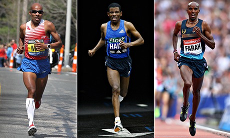 Meb Keflezighi, Mo Farah and Haile Gebrselaissie.