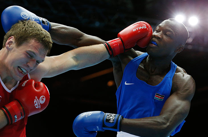 boxing: David Light of New Zealand beating Charles Odhiambo Okoth of Kenya