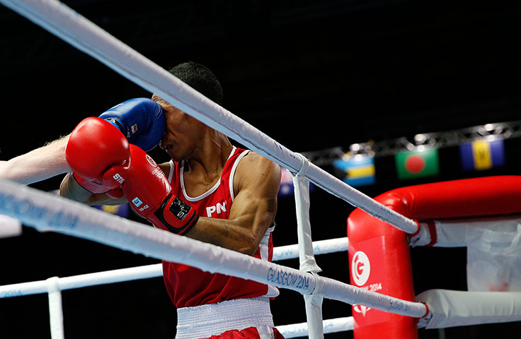 boxing: Paddy Barnes lands a right