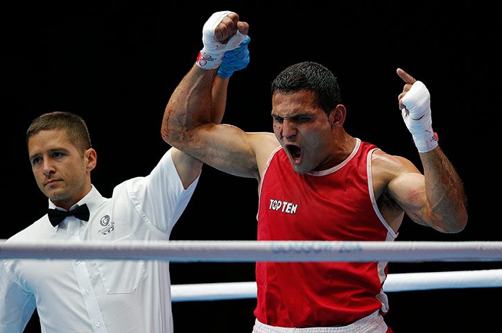 boxing: Samir El-Mais celebrates his victory