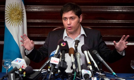 Argentina's Economy Minister Axel Kicillof speaks to the media at a press conference at the Argentine Consulate in New York July 30, 2014.