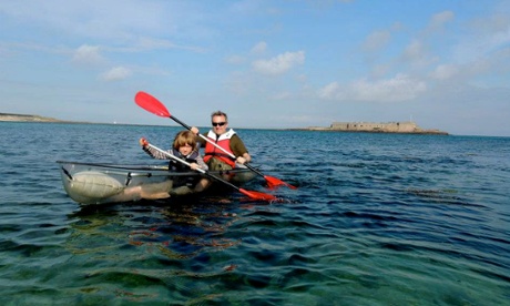 sea-kayaking in Longis Bay, Alderney