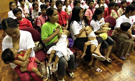 Filipino breastfeeding mothers  during a government training program in Taguig city