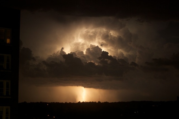 'St Louis Lightning Storm: an intense and prolonged lightning storm which sat south of St Louis for a couple of hours after a hot, humid day.'