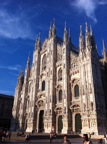 'An evensong sky over Milan's Duomo.'