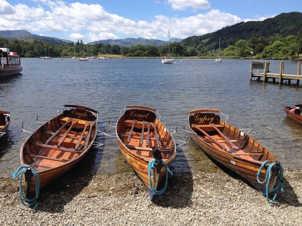 'Beached boats, Lake Windermere.'