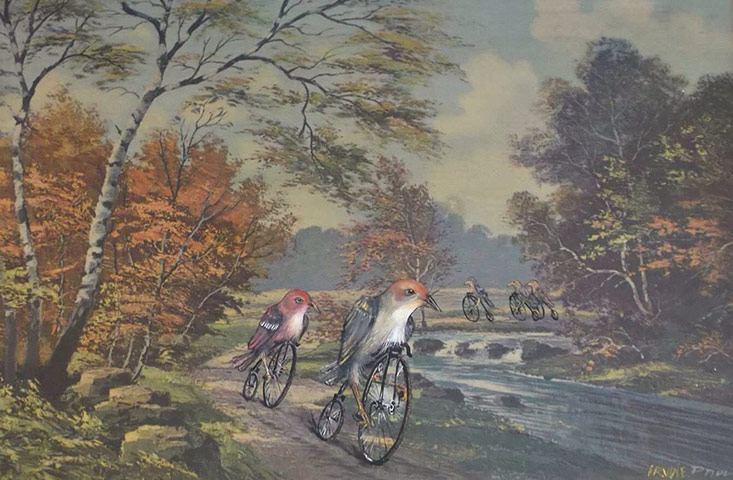 David Irvine paintings: David Irvine upcycled thrift store paintings