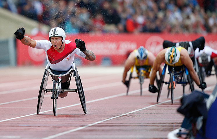 Athletics at Ibrox: David Weir celebrates
