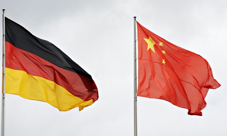 Chinese, German and EU flags