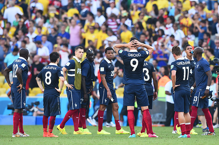 France losing Maracana: The French players are disappointed after being knocked out
