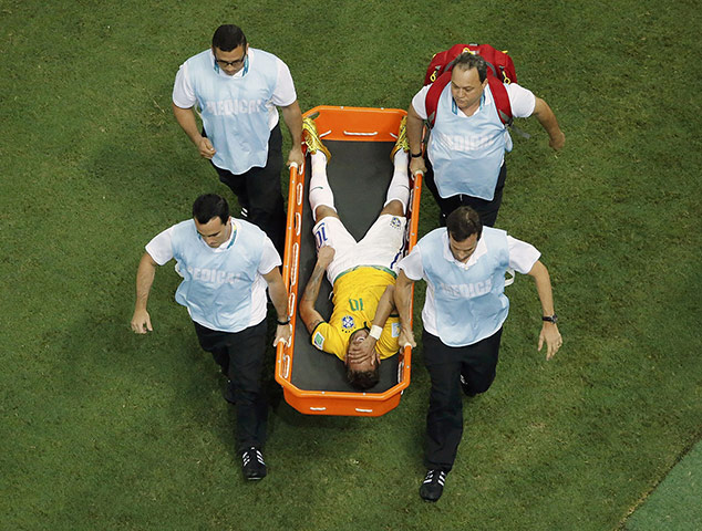 20 photos: Neymar grimaces as he is carried off the pitch and out of the World Cup. Ro