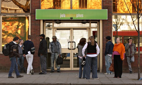 People waiting outside a jobcentre
