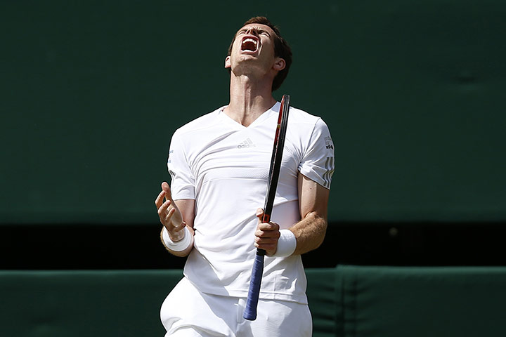 Wimbledon Best: Andy Murray reacts to losing a point against Bulgaria's Grigor Dimitrov