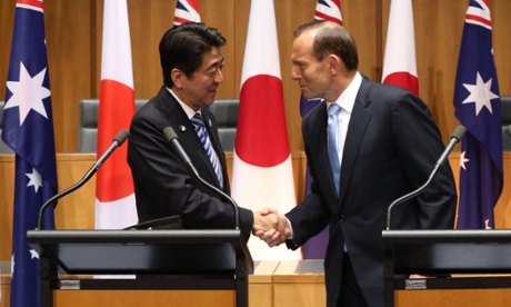Japanese Prime Minister Shinzo Abe and Prime Minister Tony Abbott.