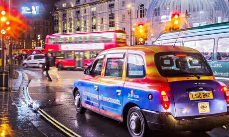 Piccadilly Circus, typical taxi