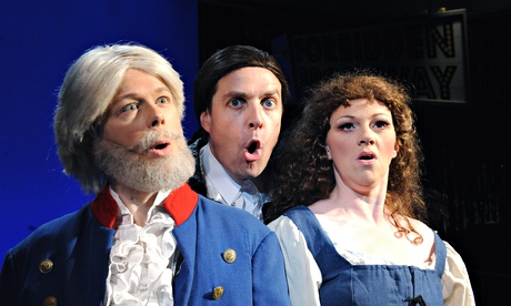 Steven Kynman, Alasdair Harvey and Sophie-Louise Dann in Forbidden Broadway