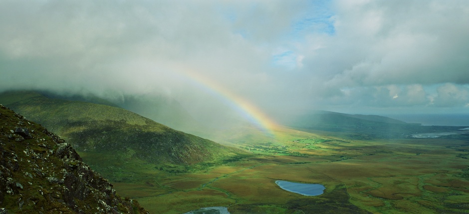 rainbow over valley
