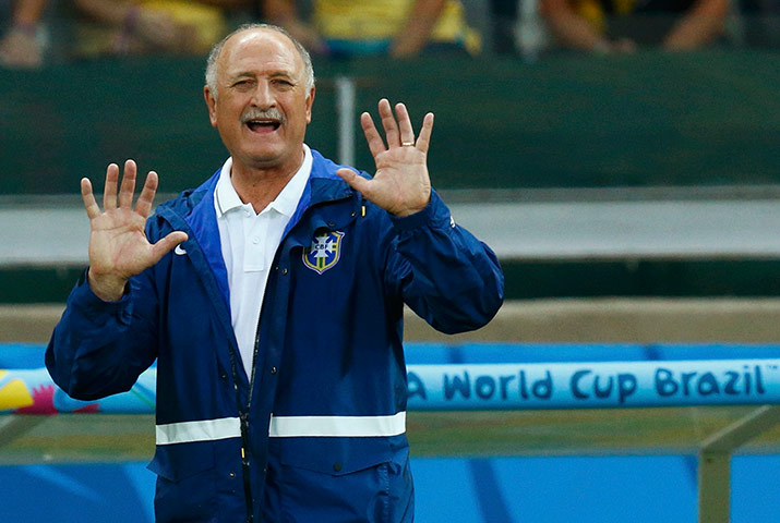 sport..: Brazil's coach Scolari gestures