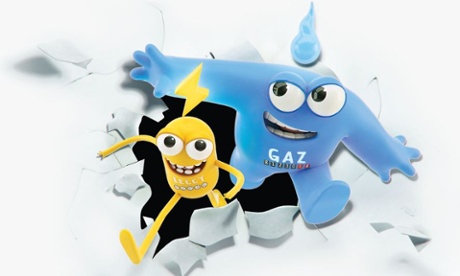 Gaz and Leccy, smart meter mascots