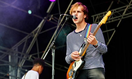 Dom Ganderton of Superfood on stage at Truck Festival at Hill Farm on July 19 