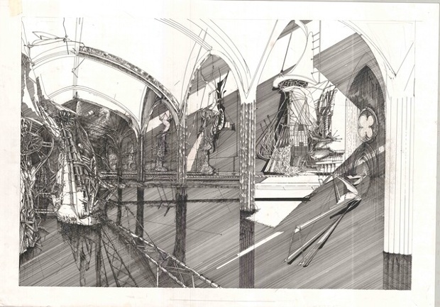 flooded cathedral drawing