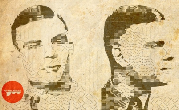 alan turing front and side profile digital artwork