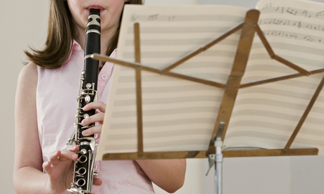 Girl playing clarinet