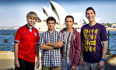Cast members in a publicity still by Vince Valitutti for The Inbetweeners 2
