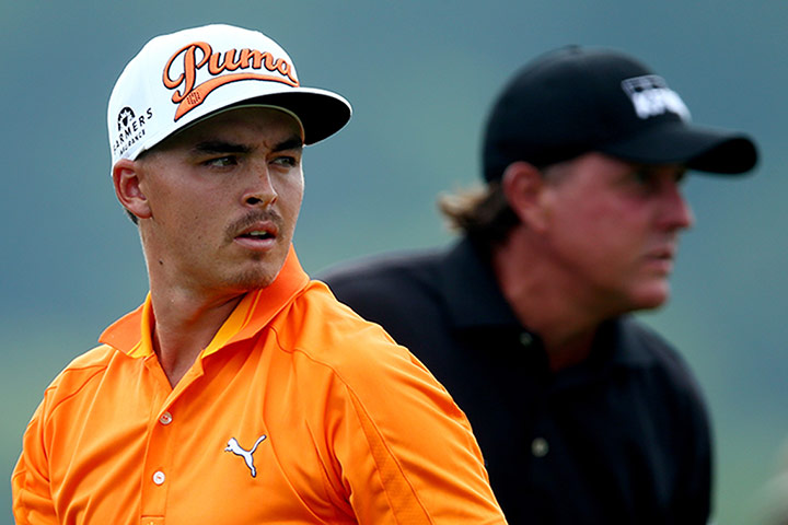 Rory McIlroy US PGA Open: Rickie Fowler, left, and Phil Mickelson of the United States