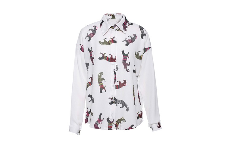 Shirts to buy now: Shirts to buy now - white shirt with leopards all over by Romwe