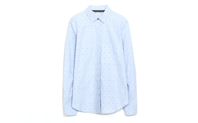 Shirts to buy now: Shirts to buy now - light blue with mini anchor print by Zara