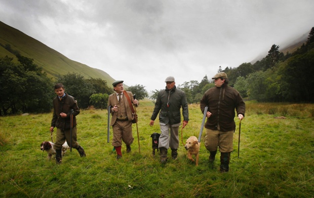 Grouse shooters near Forest Lodge, Blair Atholl. Today marked the Glorious Twelfth, the official start of the grouse shooting season
