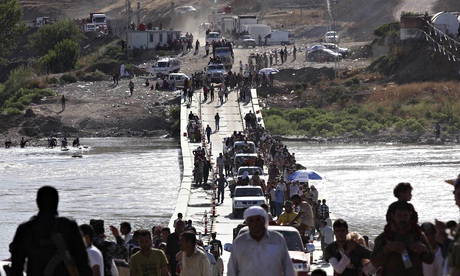 Iraq - Yazidi refugees fleeing Mount Sinjar