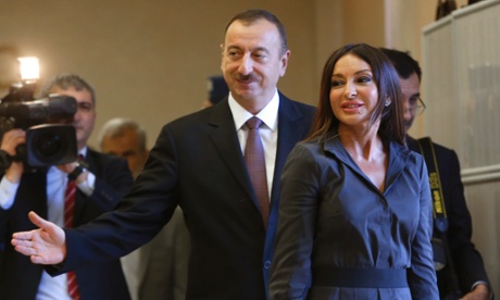 Azerbaijan President Ilham Aliyev and his wife Mehriban in Baku in 2013.