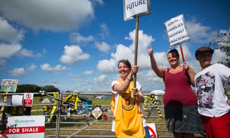 Anti-fracking campaigners on their six day reclaim the power camp near Westby, Lancashire, where Cuadrilla are planning to extract shale gas by fracking on 15 August 2014.