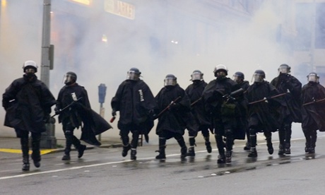 Seattle police during the 1999 protests.